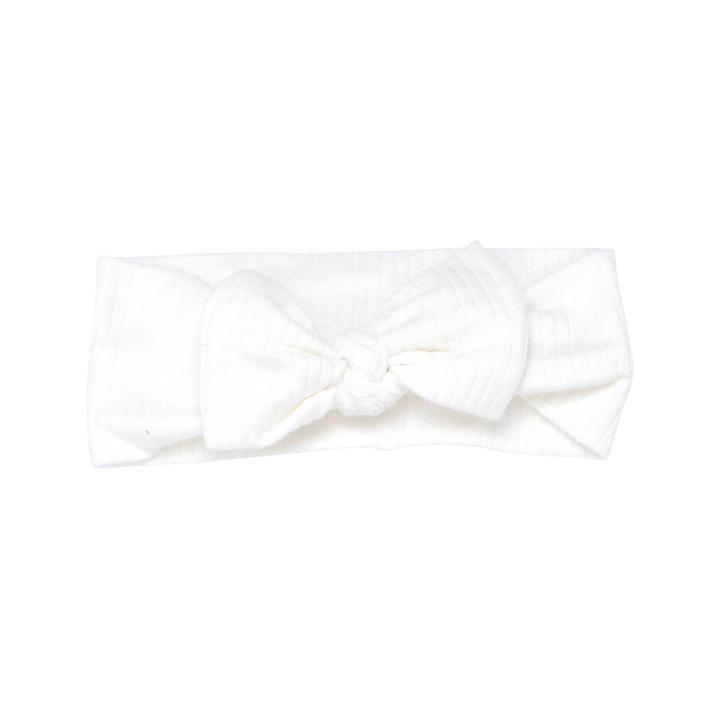 White Ribbed Knot Headband